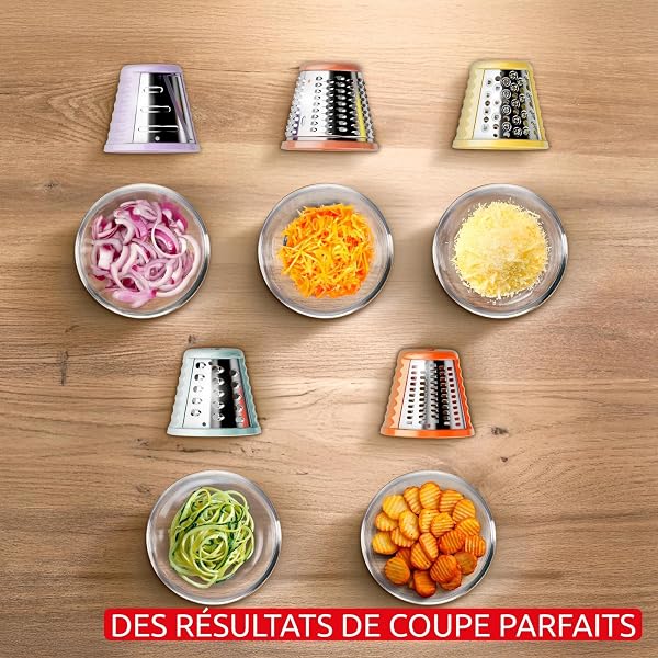 Moulinex Fresh Express Twist, Découpe-légumes, Service direct dans tous les récipients, 5 fonctions, Bleu, DK8654E0 - 4