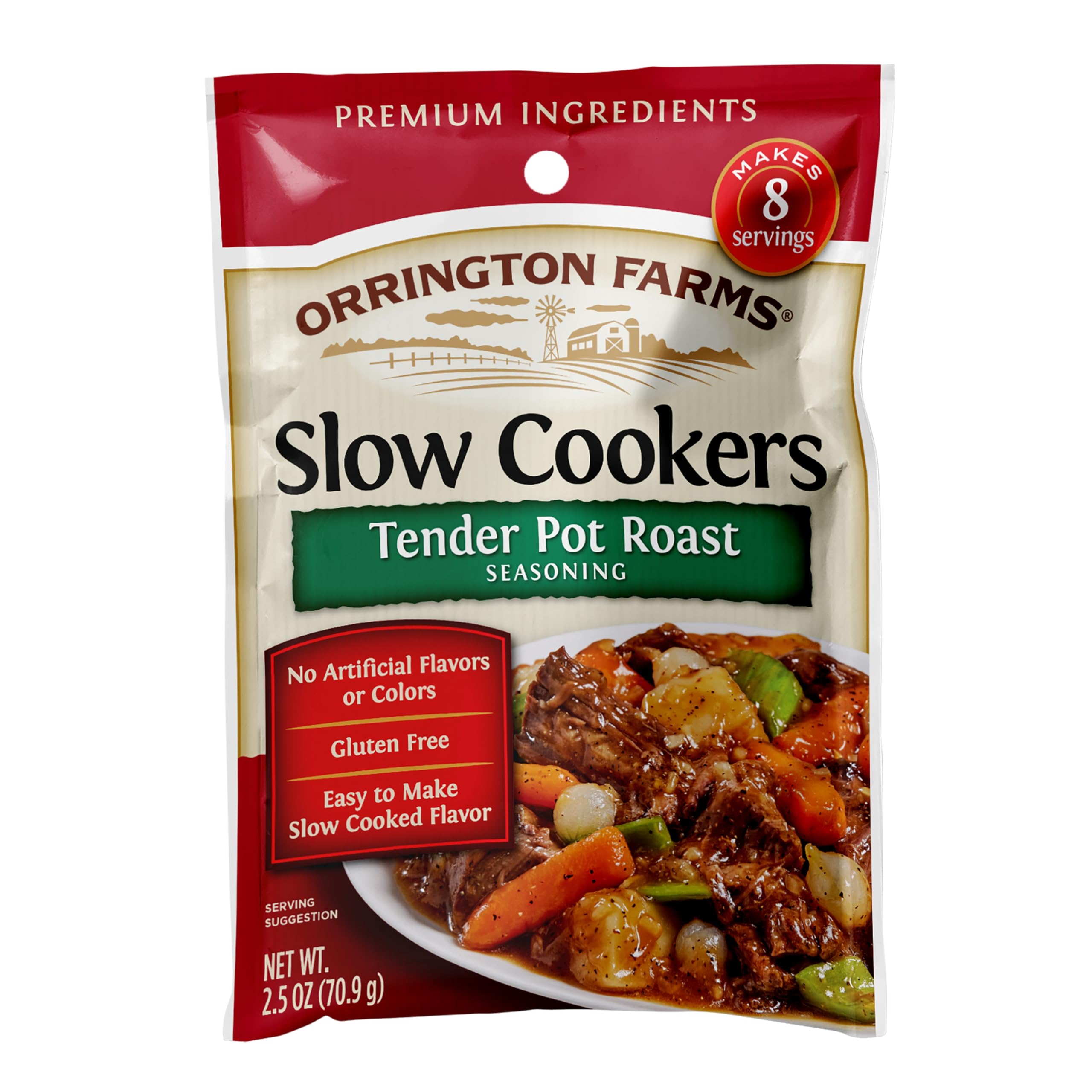 Orrington Farms Slow Cookers Seasoning Mix, 2.5 Oz, Tender Pot Roast, 30 Oz (...