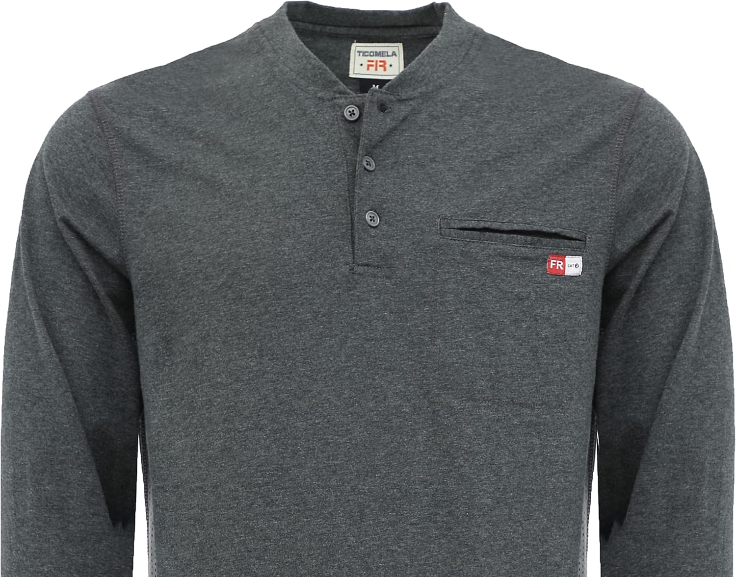 TICOMELA FR Shirts for Men 6oz Flame Retardant Mesh Breathable T-Shirt NFPA2112 Fire Retardant Henley Shirts