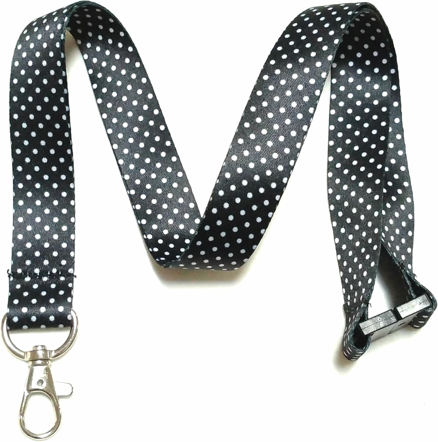 Break Away Black & White Print Lanyard Key Chain Id Badge Holder (Set of 8)