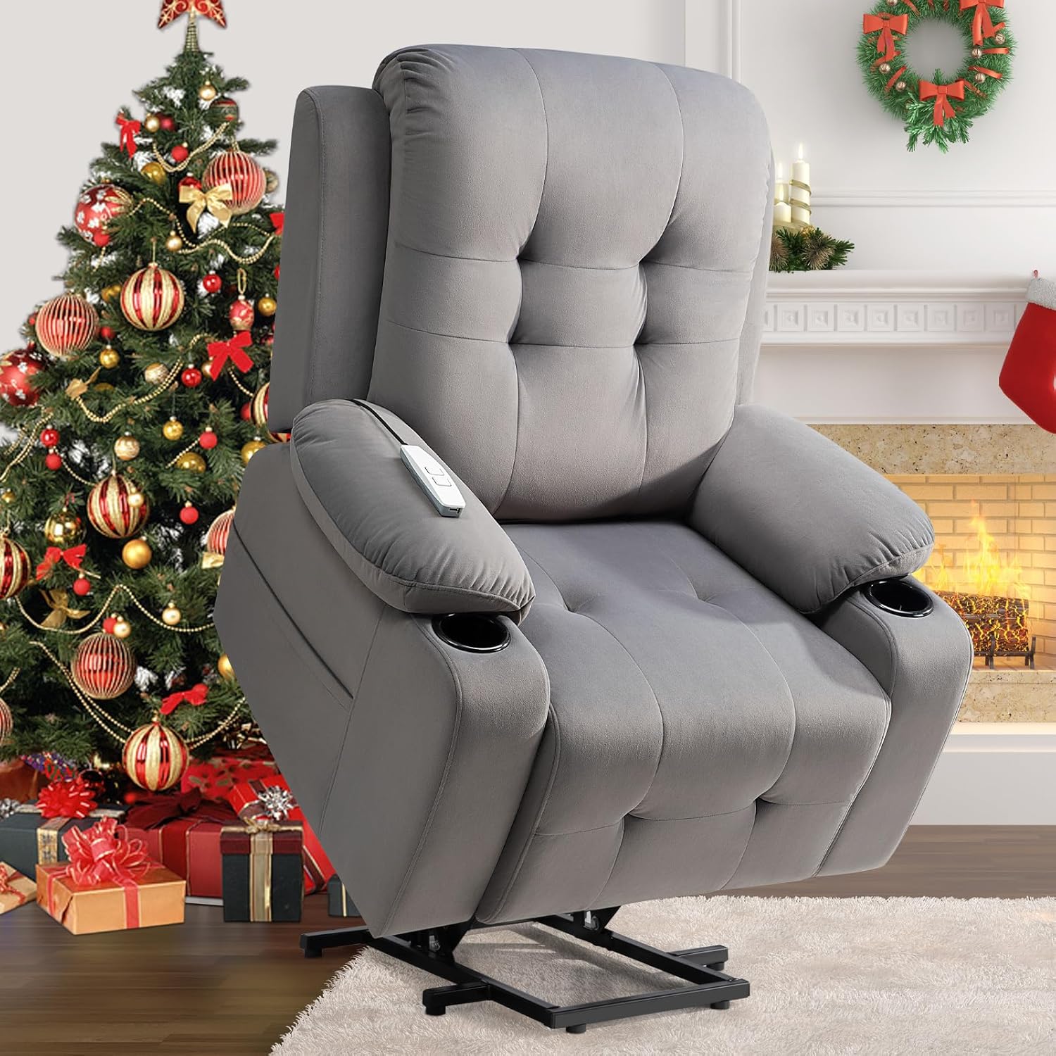 Cfvyne Large Power Lift Recliner Chair for Elderly,Electric
