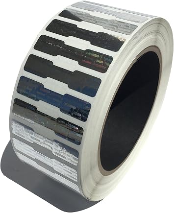 10,000 Silver Dog Bone Hologram Sticker TamperMax Tamper Evident Security Label Holographic Seal Sticker, Size 1.75" x 0.375" 44mm x 9mm.