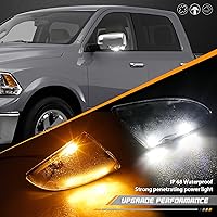 Vista 4 de HERCOO Conjunto de Lámpara de Luz LED de Espejo Lateral con Señal de Giro y Luz de Charco Compatible con Dodge Ram 1500 2500 2010-2018, Ram 1500