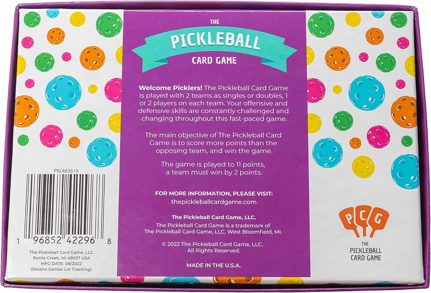 PCG Pickleball Playing Cards Game, Strategy, Luck, and Fun for Adults, 2 or 4 Players - Perfect for Family Game Nights, Card Games for Adults, Family, Couples, Deal and Dink Pickleball Card Game