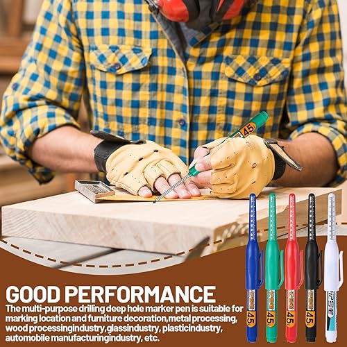 Miniatura 5 de 5 marcadores de alcance profundo, multiusos, con punta larga, punta larga, impermeable, 1.772 in, bolígrafos permanentes, bolígrafos de tinta de