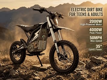 Flash Electric Dirt Bike 50MPH 48V 27AH Auto Wheelie Ebike | 4000W Peak 160NM Cool Fat Tire High Speed with Suspension Dual Brake Gift for Teens Adults Age 13+