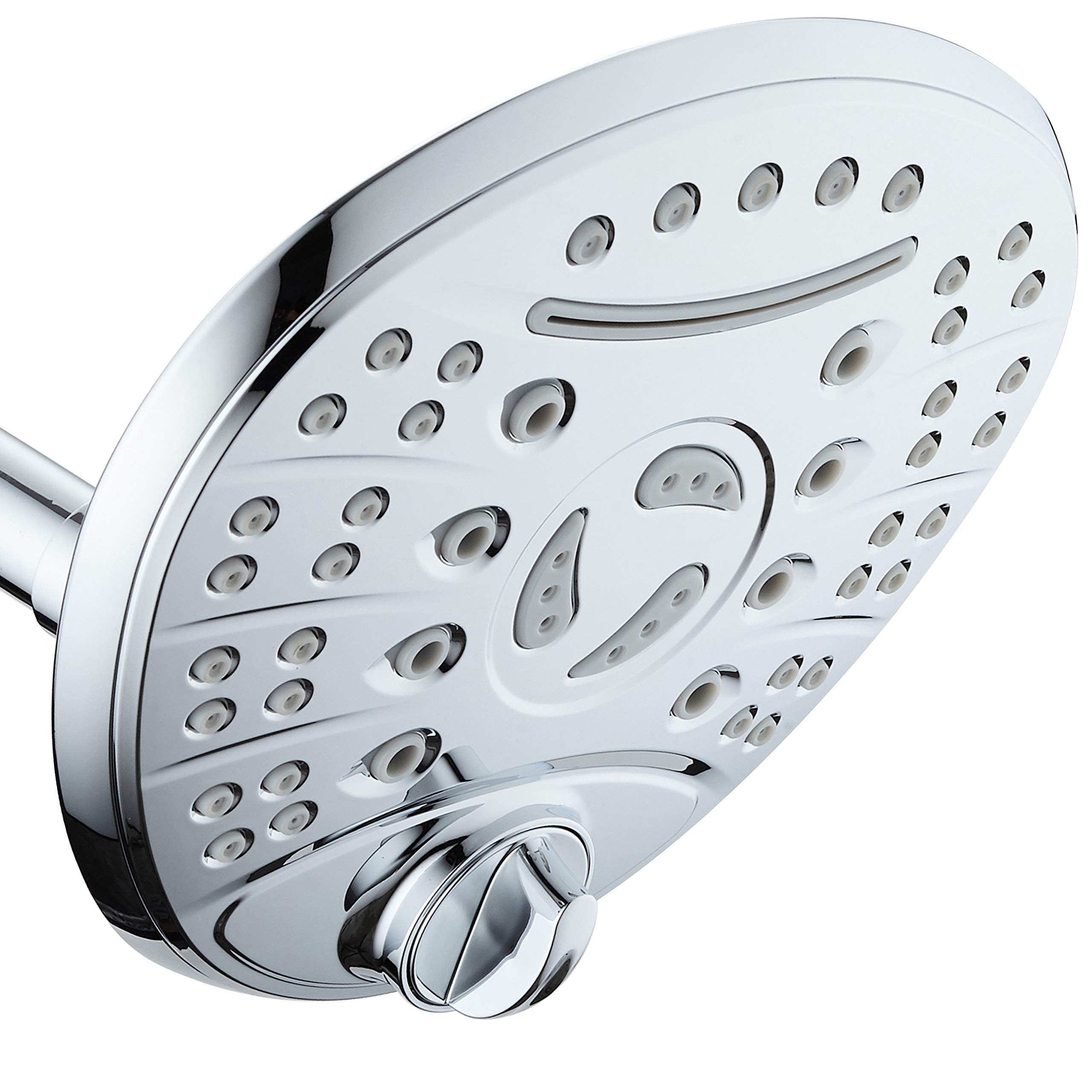 DreamSpa Alcachofa de ducha de alta presión de 7 pulgadas de lujo con cascada – Moderno ajuste de altura alta con interruptor de control de flujo de bajo alcance, acabado cromado – Top American Brand
