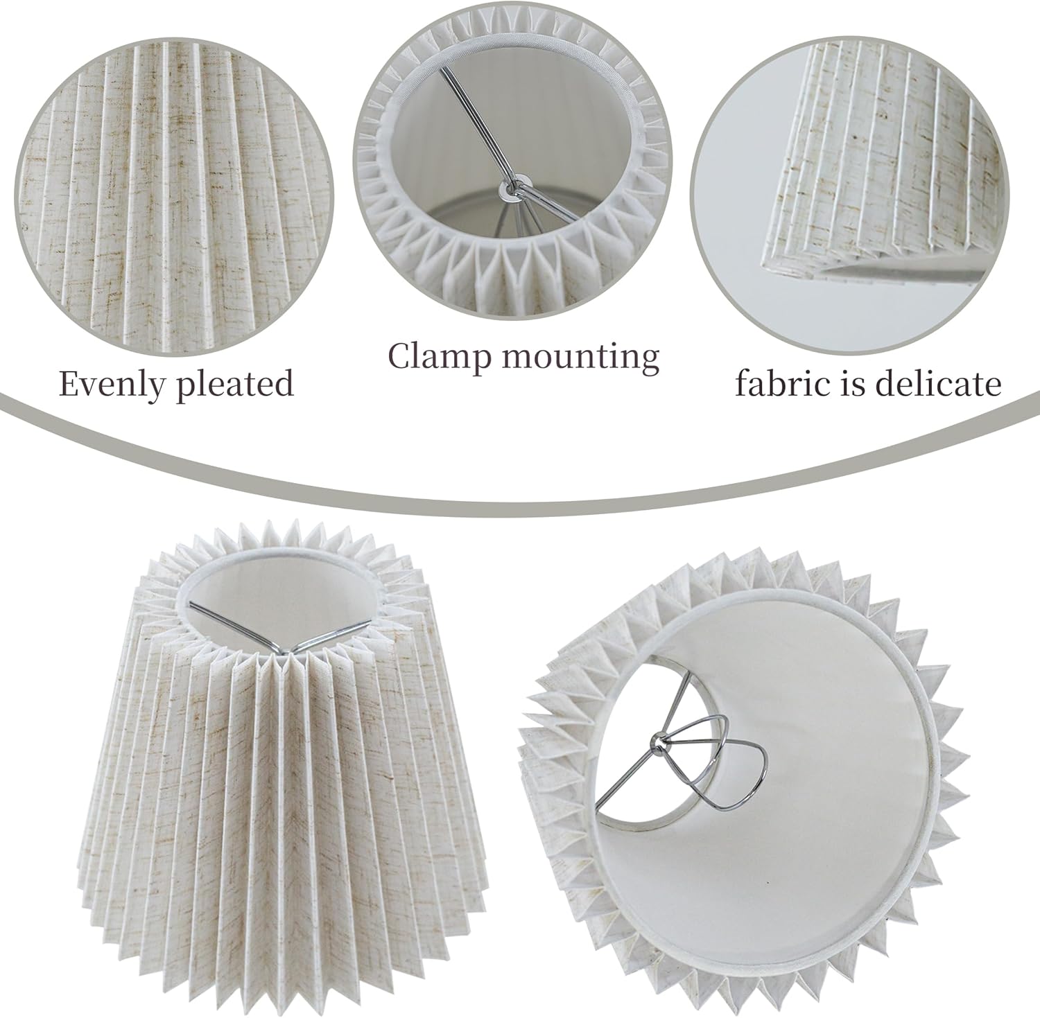 Small Pleated Lampshade Chandelier Shades Set of 6, Lampshade for Wall Lamp,Chandelier Shades,Small Table Lamps,For Cutting Edge Bulbs, Light Bulb Shade,Chandelier Light Covers,4" X 5" X 6"
