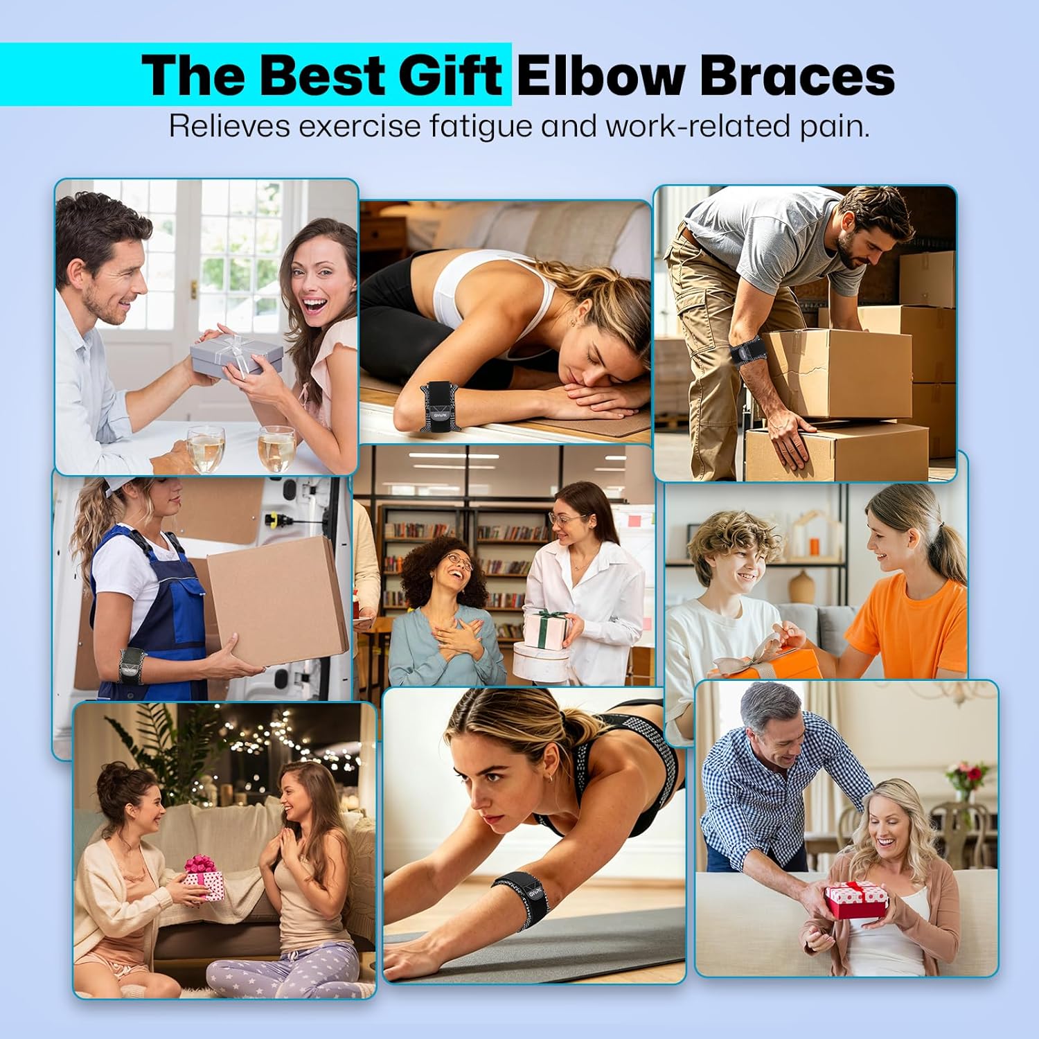 360° Coverage Upgraded Tennis Elbow Brace for Men Women, Adjustable Golfers Elbow Support Strap Band for Tendonitis Double Pressure,Golfers Elbow Brace for Tennis & Golfers Elbow,Tendon Pain Relief