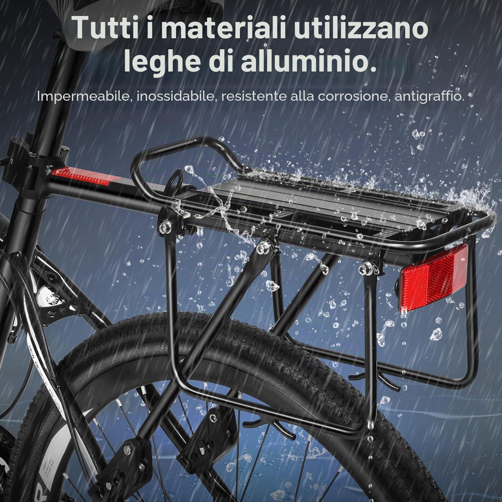 toptrek Portapacchi Mountain Bike per bicicletta da 24 – 29 pollici | Universale in lega di alluminio | Portata minima 50 kg | Portapacchi posteriore per MTB bici da strada EBike Gravel Bike