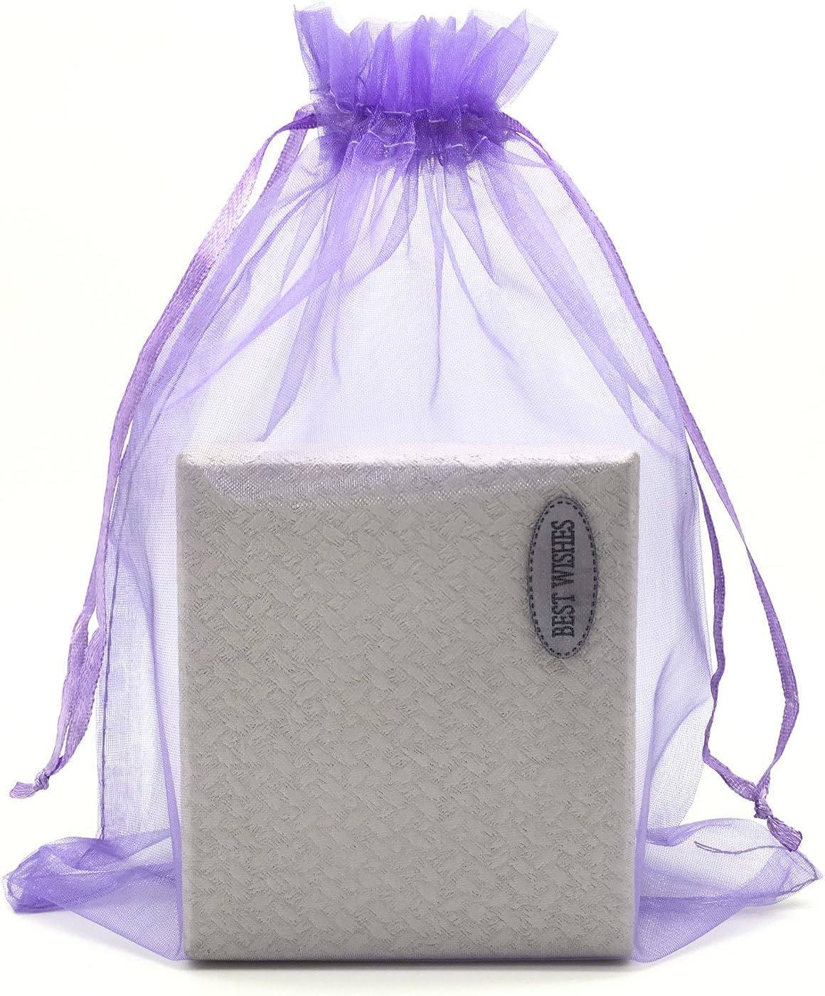 SUNGULF 100pcs Organza Pouch Bag Drawstring 6"x9" 16x22cm Strong Gift Candy Bag Jewelry Party Wedding Favor (Lavande)