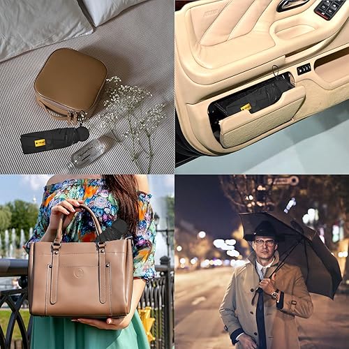Miniatura 7 de Mini Travel Umbrella, Small Compact Portable Umbrella for Sun and Rain, Windproof Parasol with 99% UV Protection for Women and Men