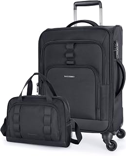 2 Piece Luggage Sets, Expandable 20 inch Carry on Luggage Airline Approved, Lightweight Carry on Suitcase with Spinner Wheels, Family Travel Suitcase Set with Duffle Bag