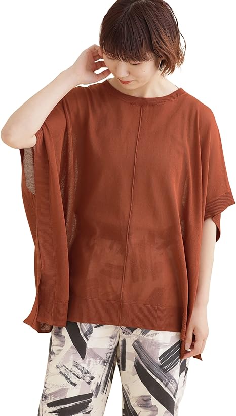 Amazon ナノ ユニバース Nano Universe Lb 04 ポンチョシアーニット F キャメル ｌｂ ０４ セーター 通販