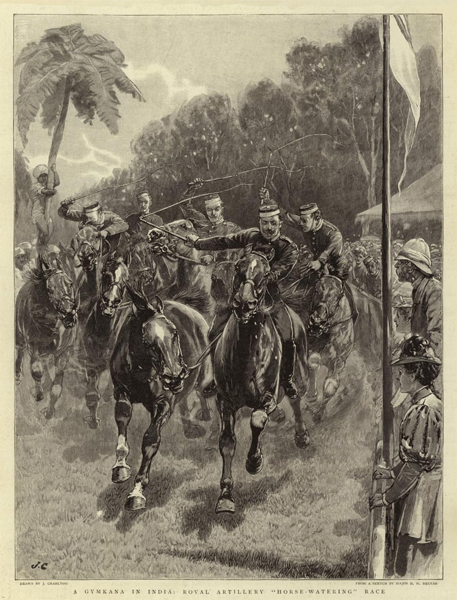 ARTXLXXBN Famous Print Painting Colorful Art Print Royal Artillery Horse Watering Race by John Charlton Canvas Art Decorations for Home Decor 60x90cm