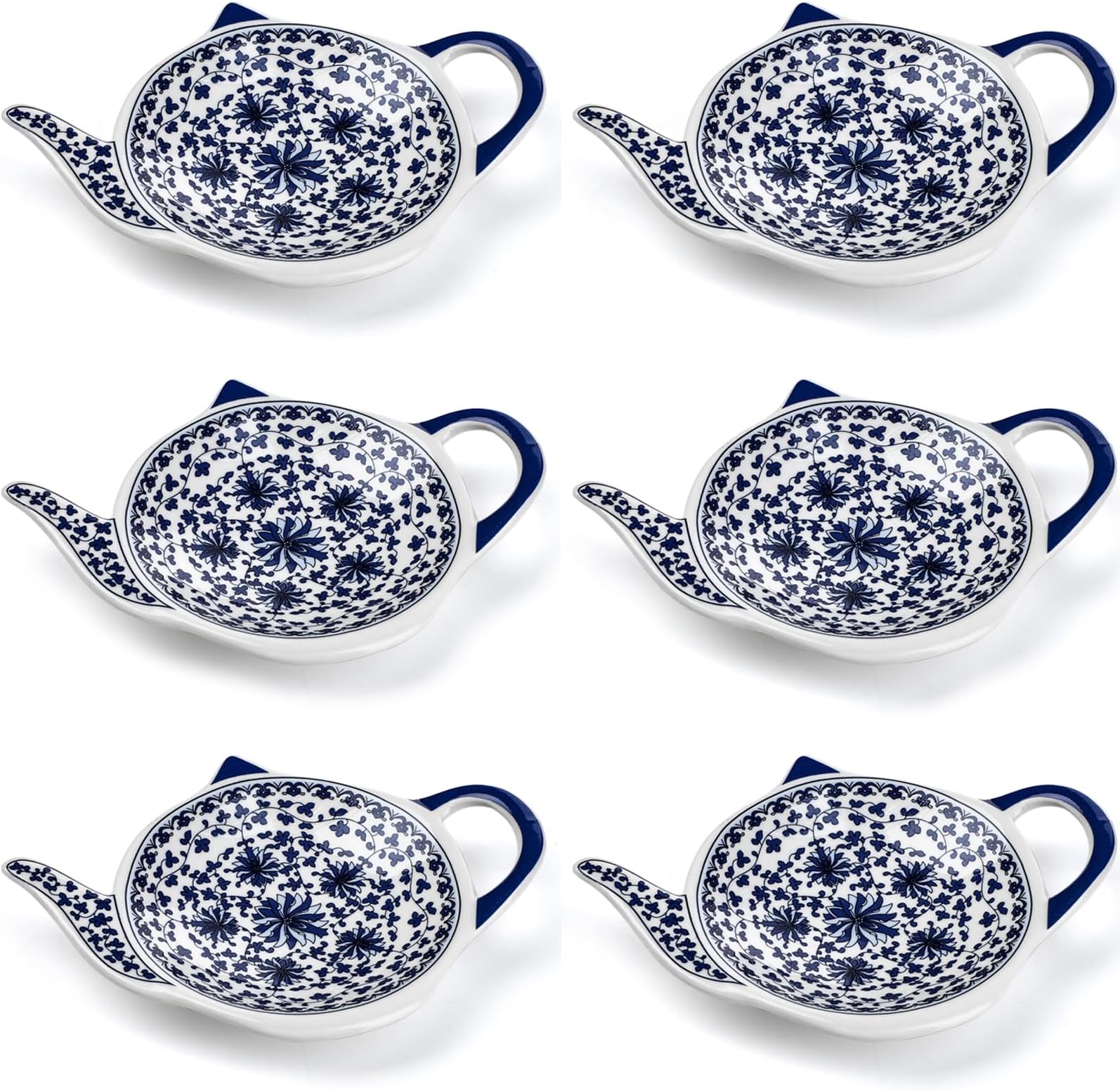 Cornucopia White Ceramic Tea Bag Coasters Spoon Rests; 4