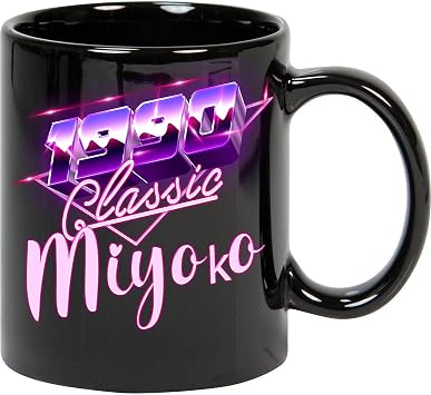 Coffee Mug Coffee Mug Birthday 1990 Mug Gift for Women 1990 Classic Miyoko Personal Coffee Cups, Mugs with Personal Names, Name Coffee Cups Gifts for Woman Personalized Mugs 11oz Black Mug 926335