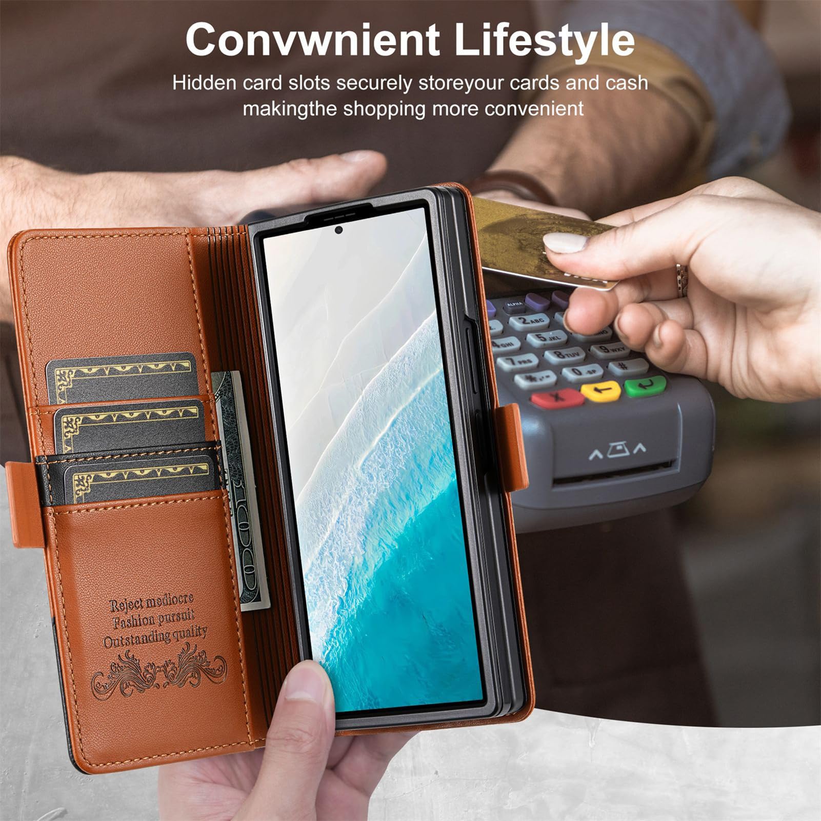 Etui biznesowe do Samsung Galaxy Z Fold 8 Ultra, magnetyczne zamknięcie, portfel, skórzane etui na karty, folio, stojąca powłoka, miękka TPU ochrona krawędzi, ochrona przed upadkiem (niebieskie)