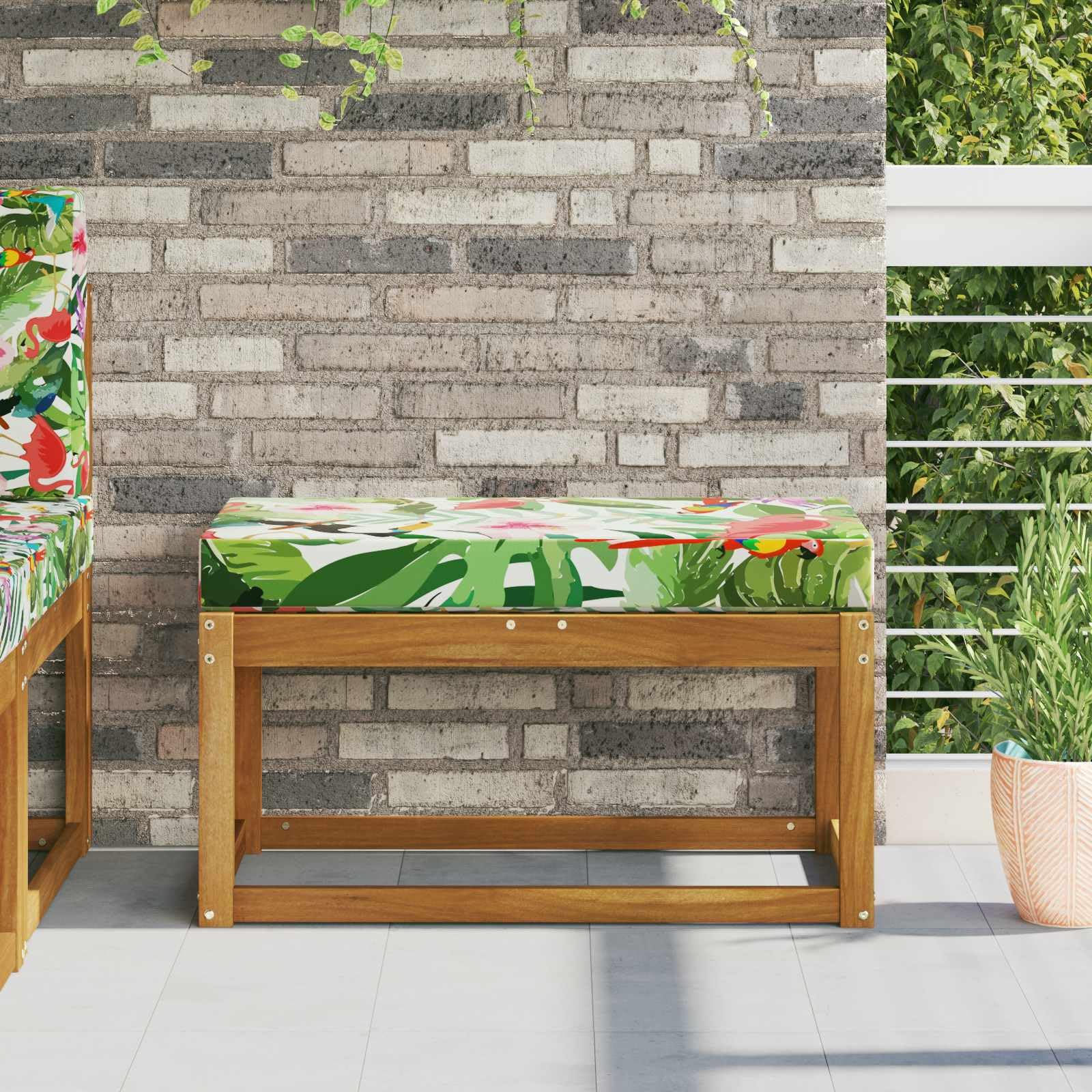 Coussin pour extérieur multicolore amovible 80 x 40 x 8 cm idéal pour chaise et banc de balcon
