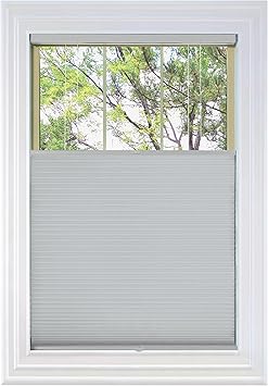 BlindsAvenue Cordless Top Down Bottom Up Cellular Honeycomb Shade, 9/16" Single Cell, Blackout, Gray Sheen, Size: 65.5" W x 48" H