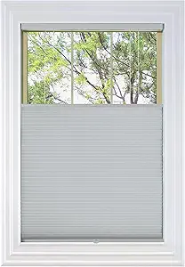 BlindsAvenue Cordless Top Down Bottom Up Cellular Honeycomb Shade, 9/16" Single Cell, Blackout, Gray Sheen, Size: 65.5" W x 48" H
