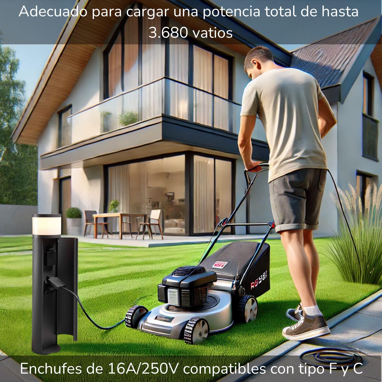 Baliza con enchufe LUA antracita G9 Led 3000K exterior IP44 (H.47,8cm). Ideal para colocar en zonas de paso, entrada a garajes o patios.