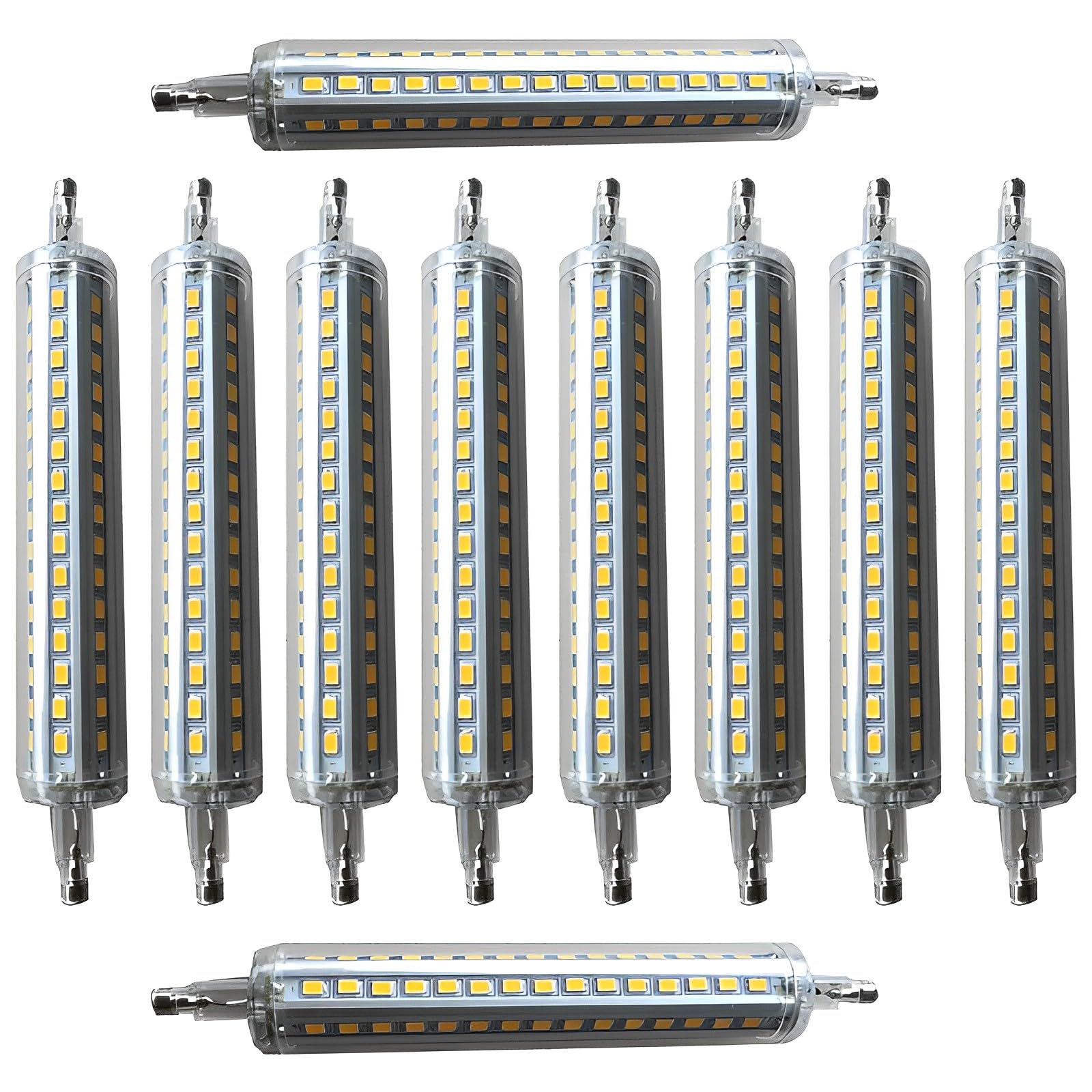 12W 1200LM R7S 135MM Bombillas LED AC 85-265V R7S Base 120W Bombilla halógena de tungsteno Bombillas de repuesto para iluminación de taller Lámparas de pie (paquete de 10)