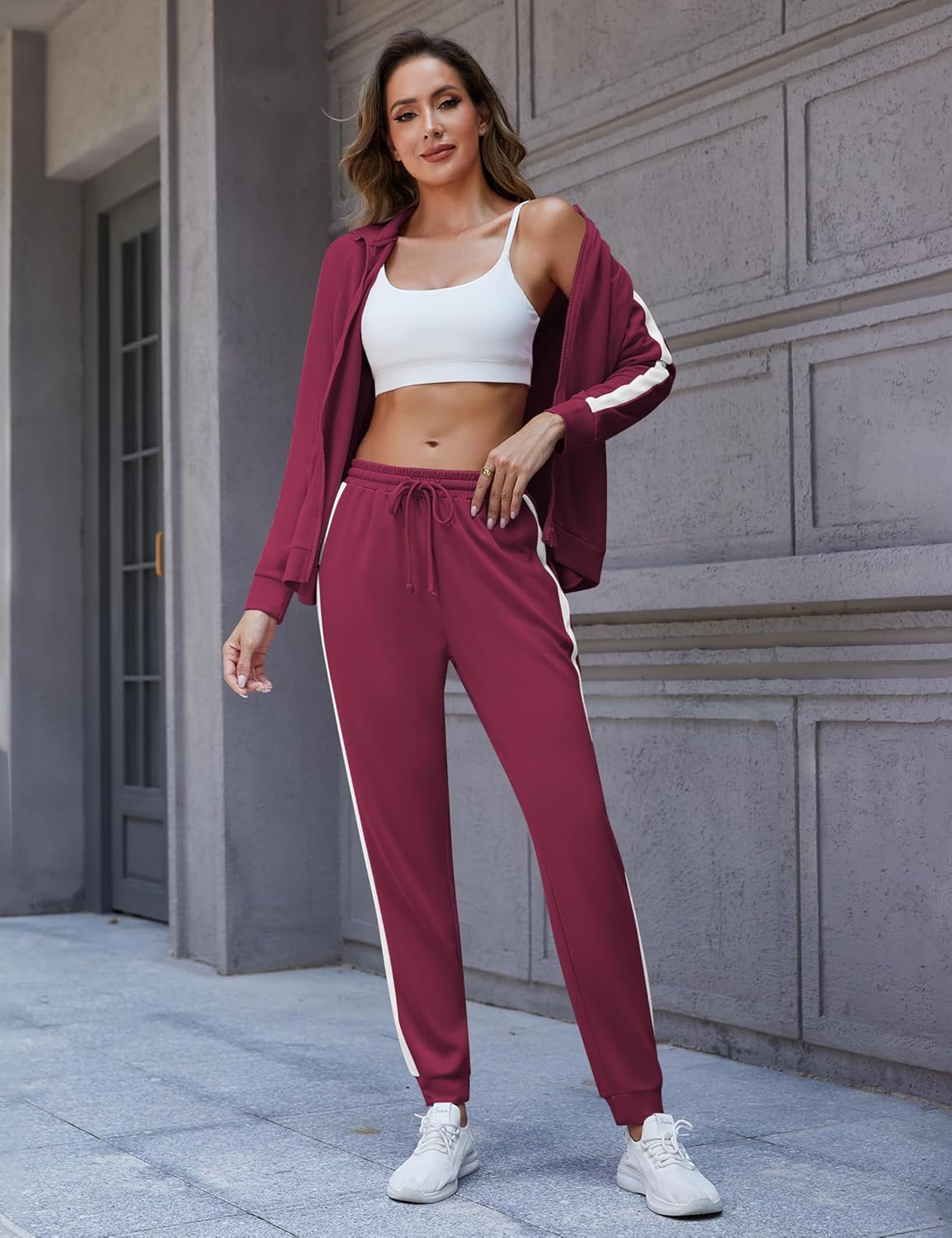 Marvmys Women Tracksuits Set Long Sleeve Full Zip Fall Sets 2 Piece Outfits Jogging Suit Sweatsuits with Pockets - Image 3