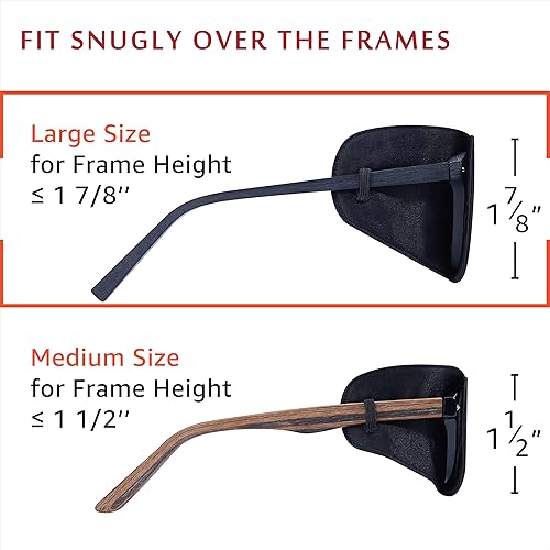 Miniatura 2 de Astropic Parche Grande de Seda para Ojos para Adultos y Niños con Gafas Grandes para Cubrir Cualquier Ojo (Grande, Negro)