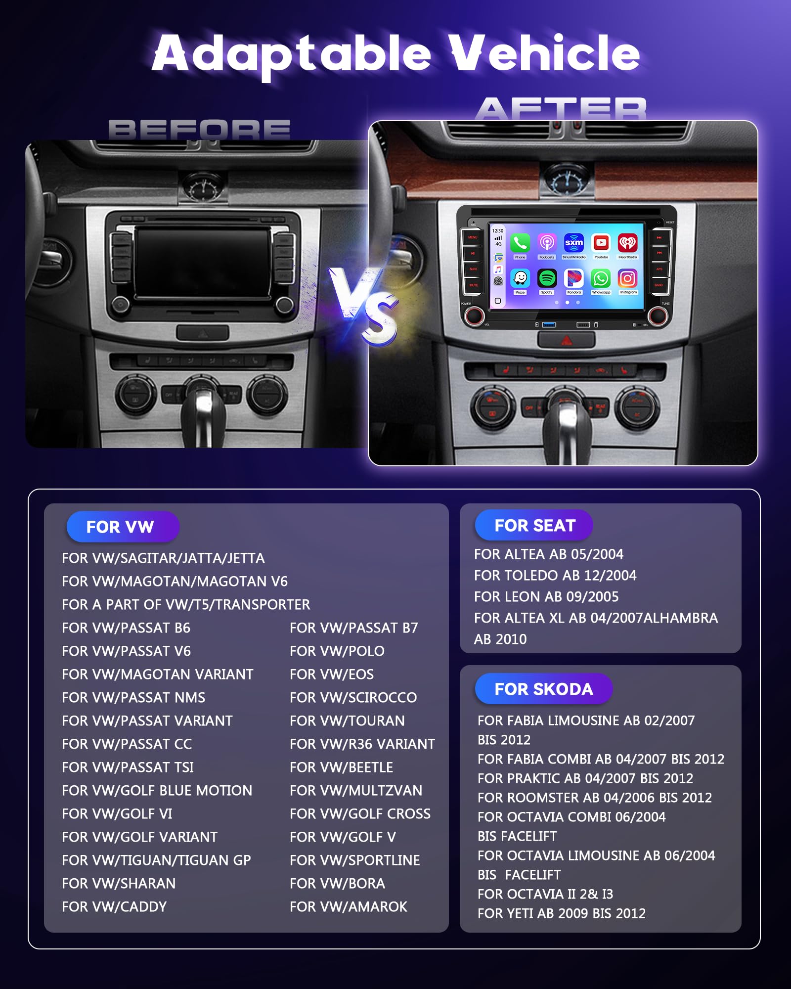 Android Radio Coche para VW Golf 5 Golf 6 Passat Polo Tiguan Touran Caddy