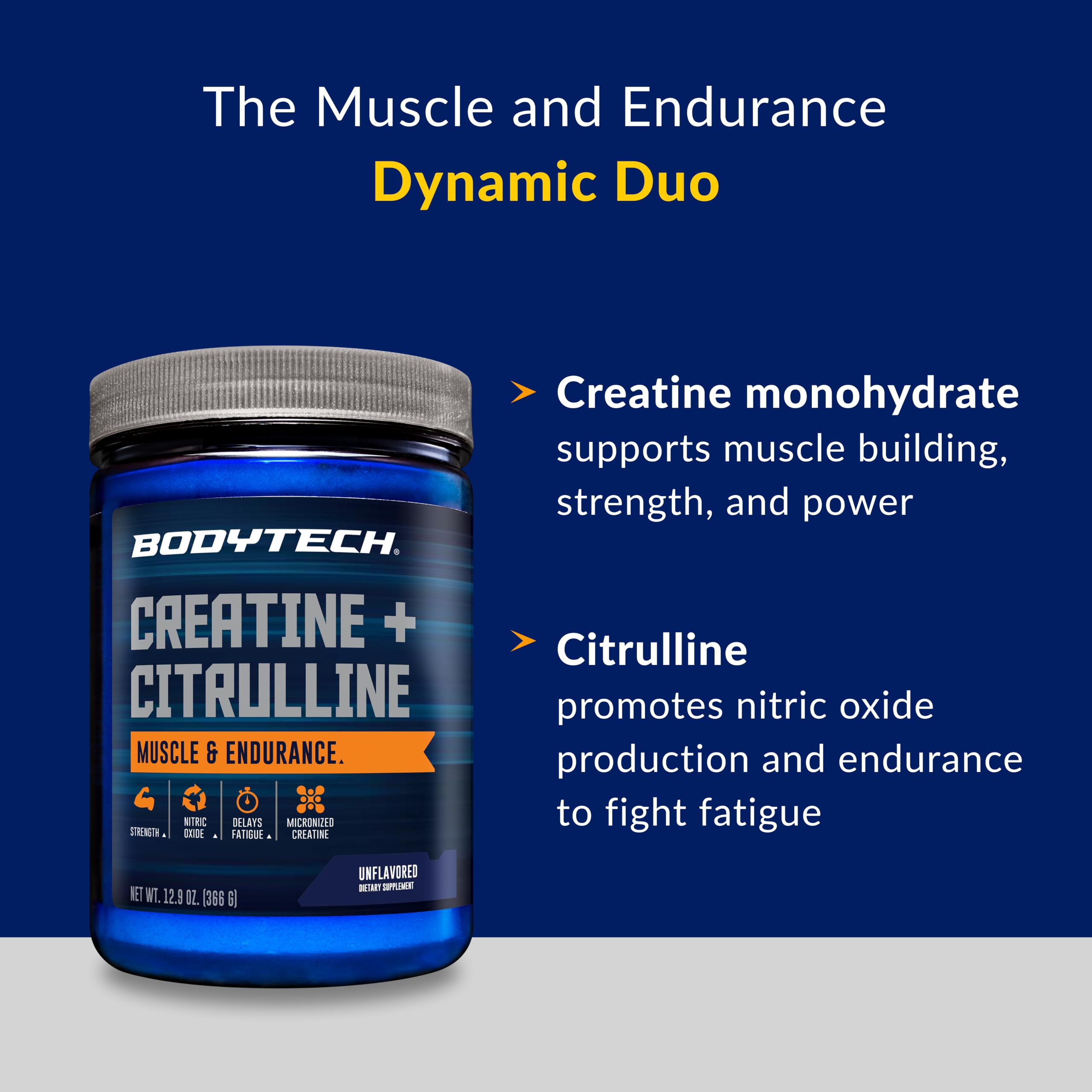 BodyTech Creatine Monohydrate + Citrulline Powder, Unflavored, 30 Servings — Amazon image 4