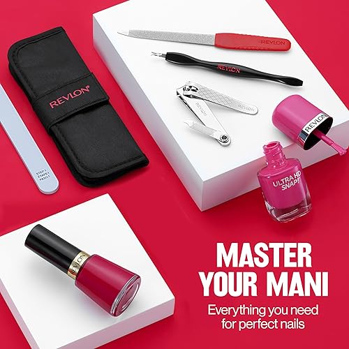 Miniatura 7 de Revlon Kit esencial de manicura con estuche de viaje, juego de manicura para el cuidado de uñas con recortador de cutículas de doble extremo,
