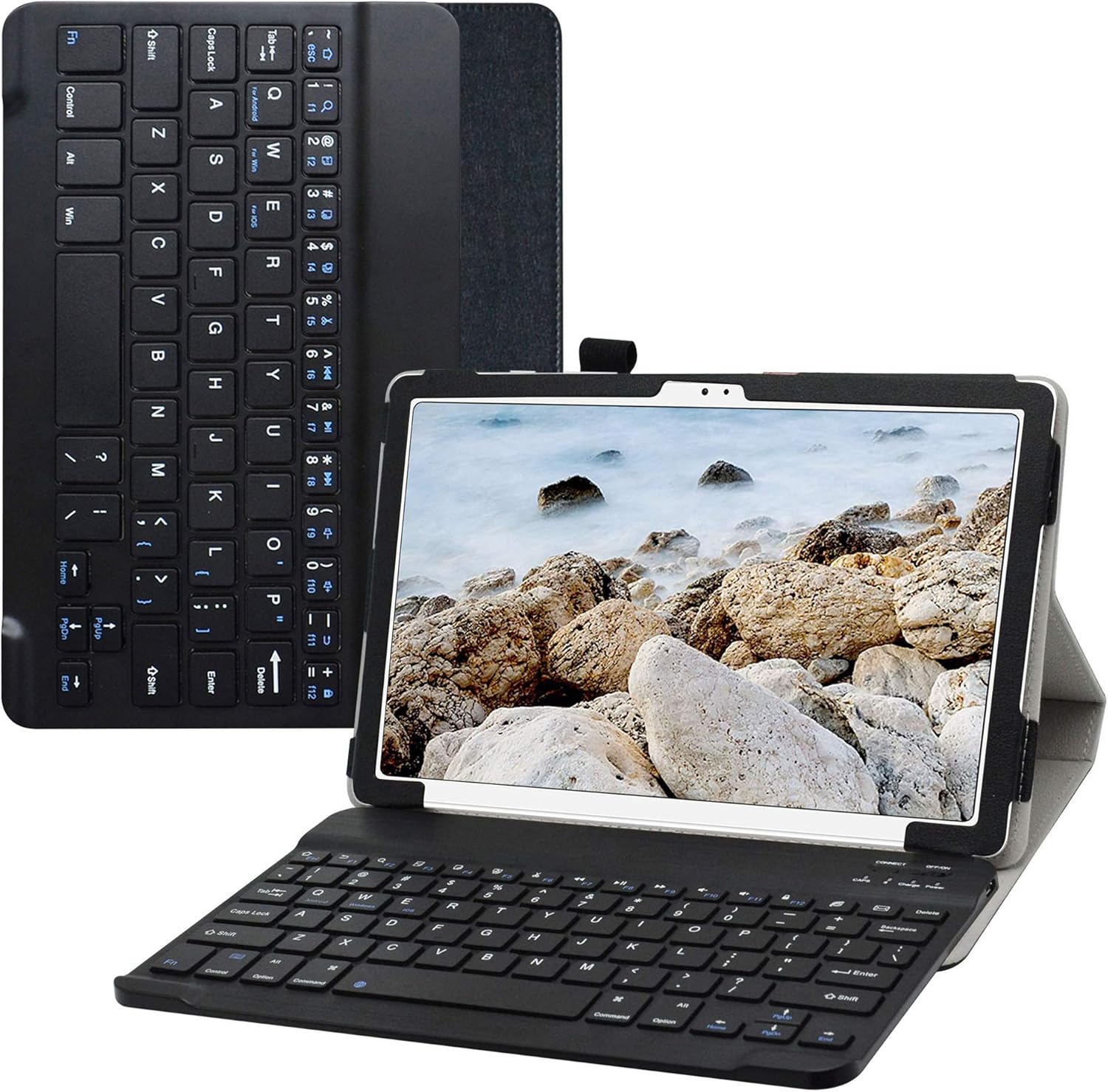 Bige for Galaxy Tab A7 10.4 inch 2020 Keyboard Case,PU Leather Cover with Romovable Wireless Keyboard for Samsung Galaxy Tab A7 10.4 inch 2020 (SM-T500 /T505 /T507) Tablet,Black, 10001962-1