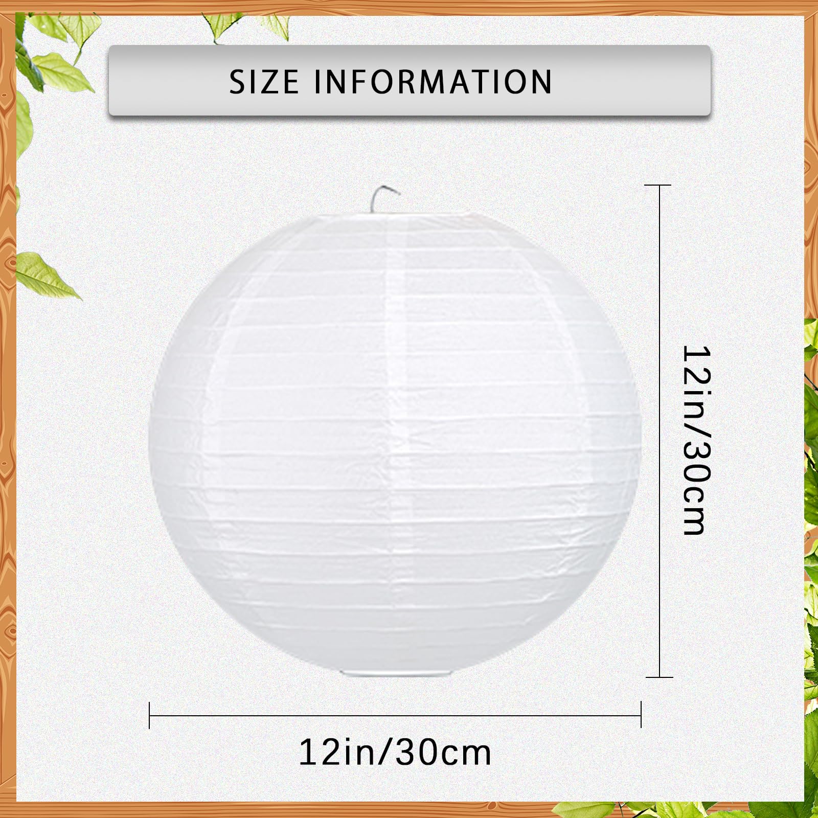 Peywot 30Pcs White Round Paper Lanterns for Home Decor, Restaurant, Church, Wedding, Birthday Party Decorations, Hanging Chinese Japanese Paper Lantern Lamps (12 Inch)