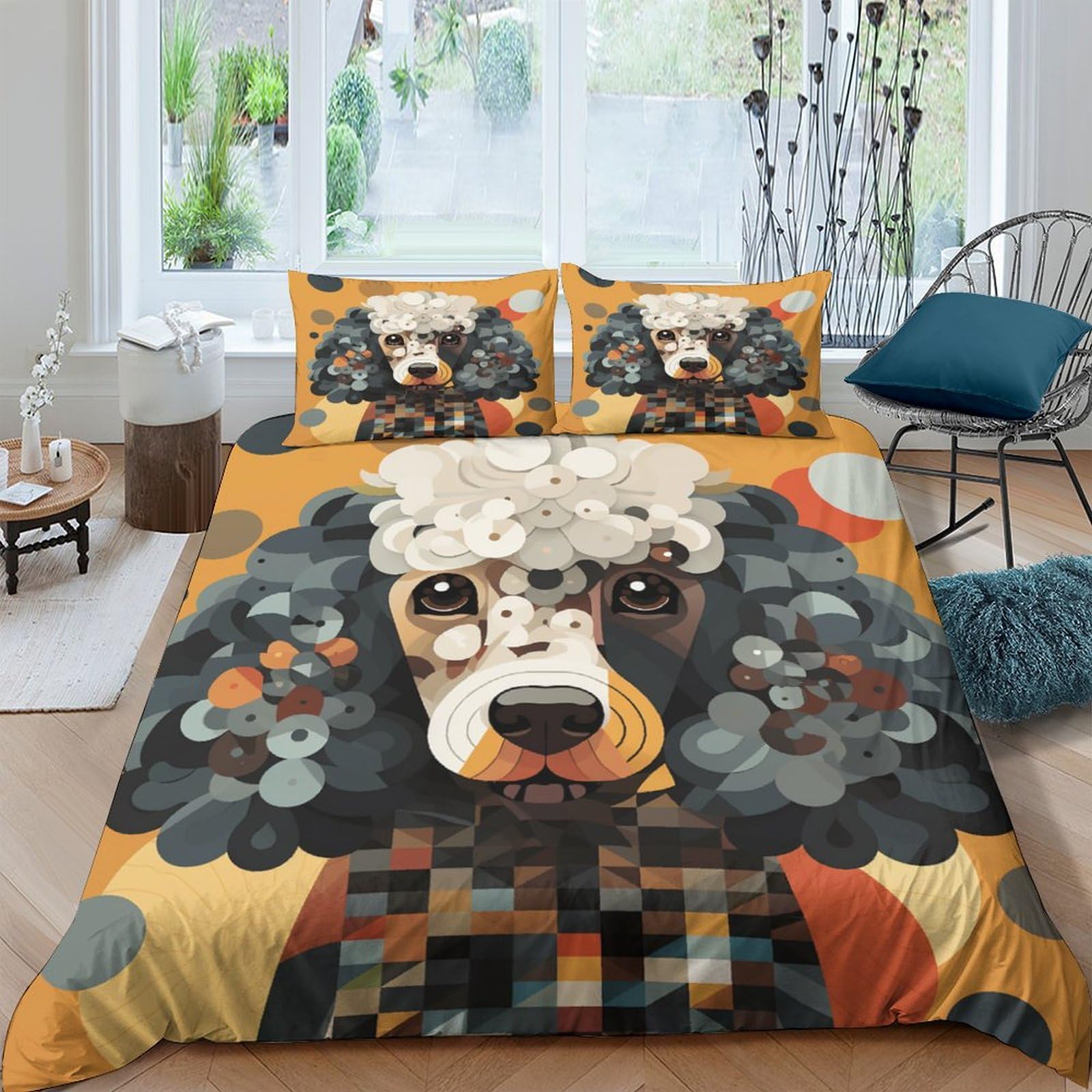 Housse de couette 200x200 ultra douce en microfibre premium caniche