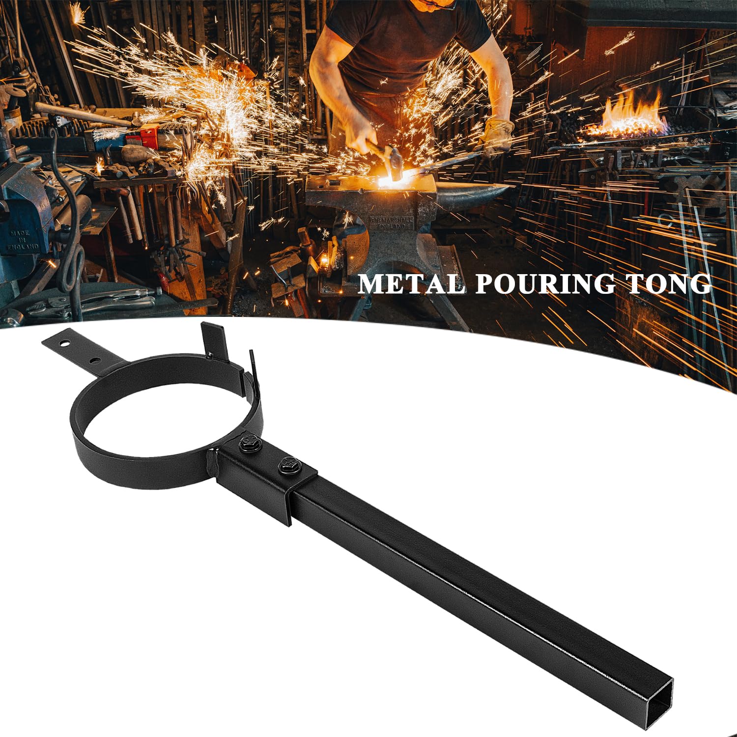 Bonbo Lot de 2 pinces à creusets en graphite de 4 kg pour le levage et la fusion du métal, outils de fonte, outils d'affinage pour bijoutiers, forgerons, métallurgistes, affineurs, fondeurs (lot de 2)