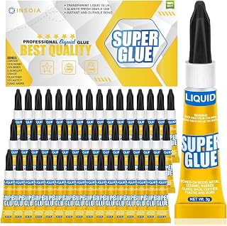 Super Glue Liquid Clear, 48 X 3g All Purpose Strong Adhesive Ca Glue Cyanoacrylate Quick Dry Instant Glue for Plastic, Metal, Ceramic, Shoe, Wood, Leather, Model, Rhinestone, Jewelry and DIY Crafts