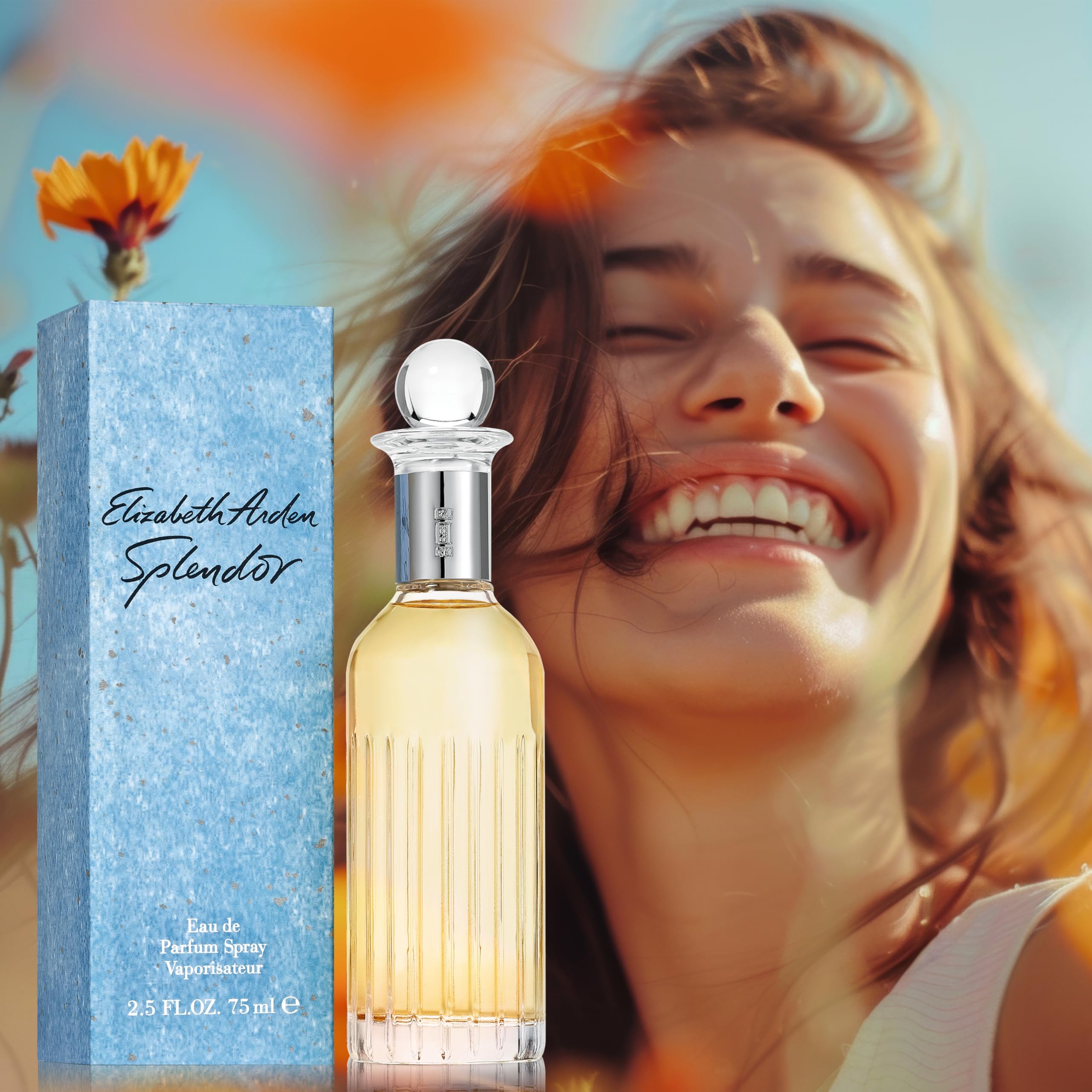 Elizabeth Arden Splendor, Eau de Parfum pour Femme, Senteur Florale et Fraiche | Parfum floral frais créé en 1988, au bouquet de fleurs lumineux et pétillant. Sillage durable et intense pour le quotidien.