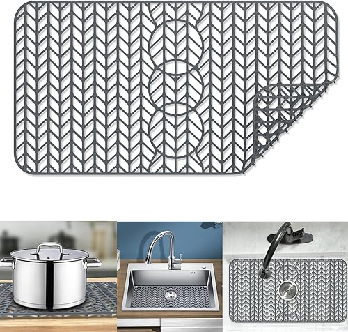 JOOKKI - Protector de silicona para fregadero de cocina, 29.5 x 15 pulgadas, protectores de fregadero de cocina, accesorios protectores de fregadero