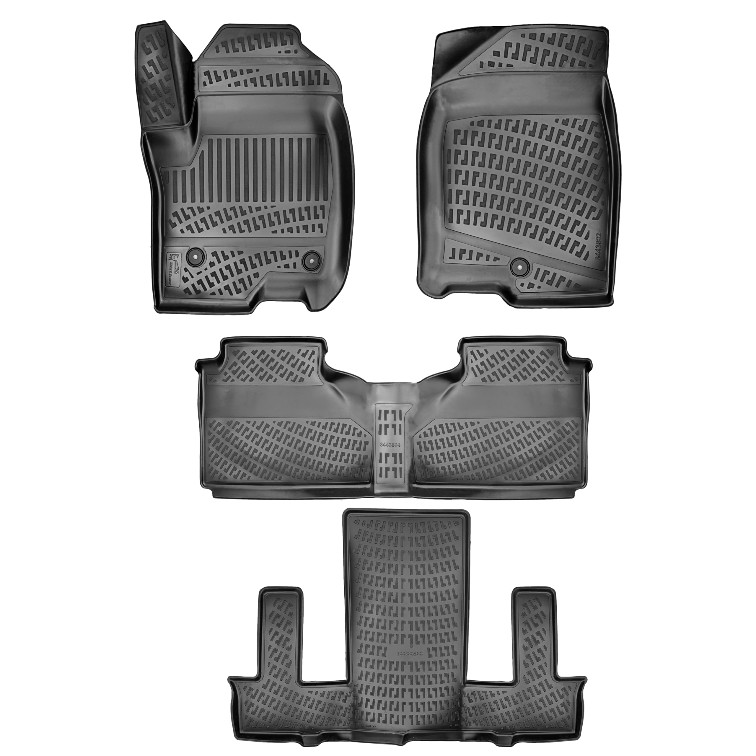RizLiner Hyundai Ioniq 5 Unmovable Console 2022-2026 (No Movable Console) Floor Mats 3D Custom Fit Rubber Car Mats All Weather Laser Measured Floor Liners Heavy Duty Waterproof (Front & Rear) — view 109