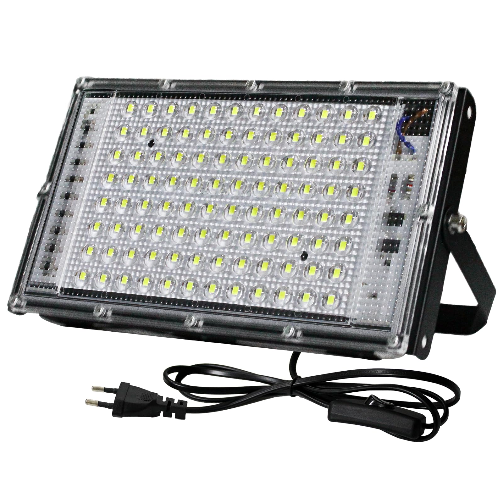 BOSITE LED Strahler Außen 100W, Led Fluter 6500K Kaltweiß,10000LM LEDs Scheinwerfer,IP65 Wasserdicht Aussenstrahler fur Hof Türen Rasen Garage Stadion Spielplatz