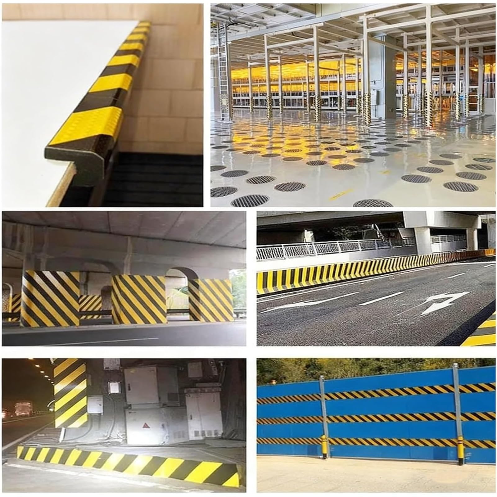 Protectores de bordes de espuma, tiras de seguridad reflectantes, acolchado de goma, protectores de esquina autoadhesivos para paredes, 30 unidades de protección industrial