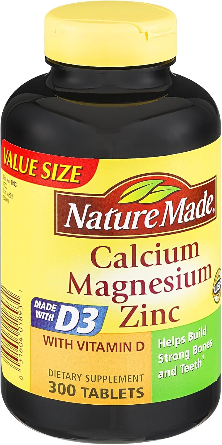 Buy Nature Made Calcium Magnesium Zinc Tablets 300 ea Pack of 3 Online
