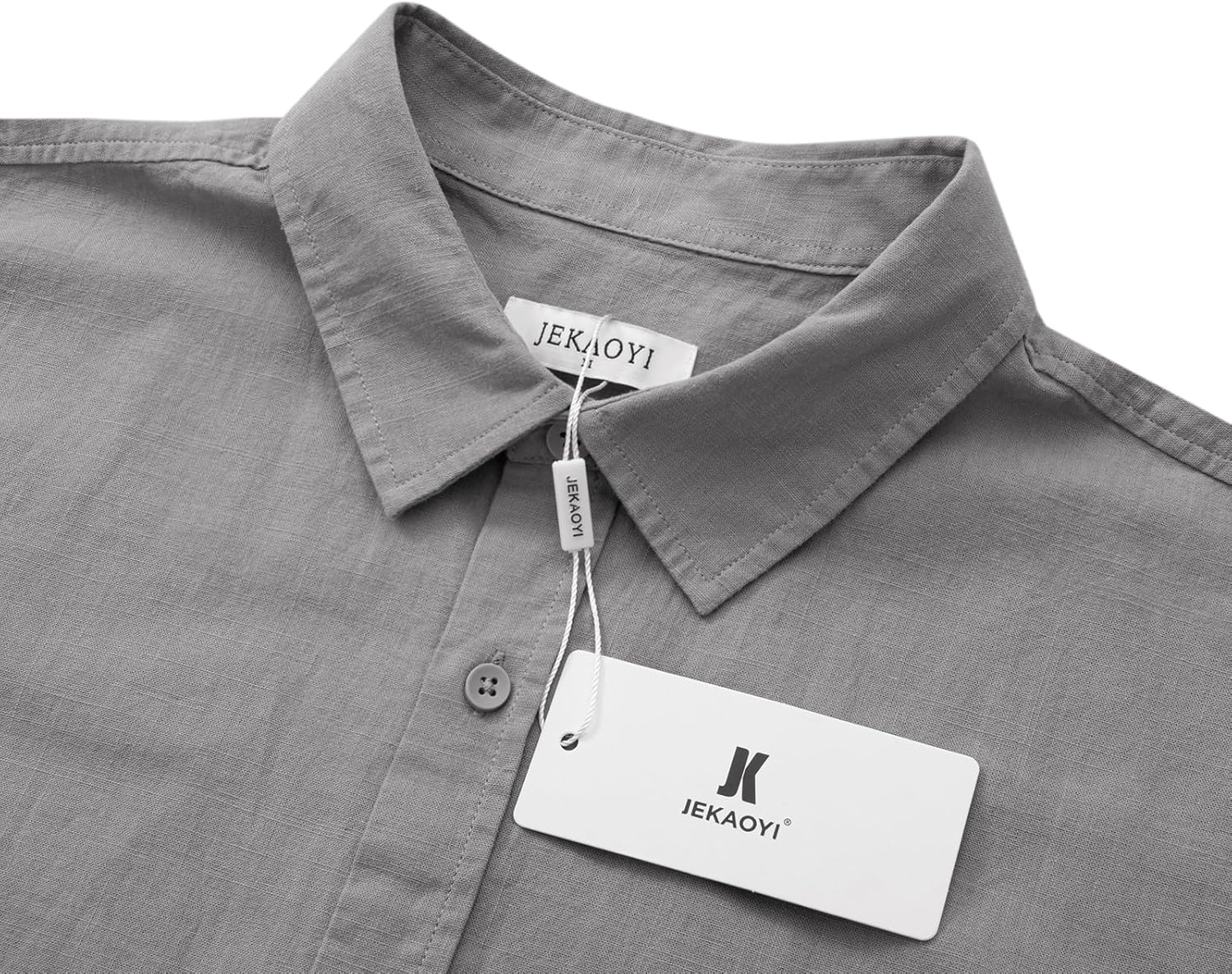 Mens Casual Linen Button Down Short Sleeve Shirts Beach Summer Spread Collar Pocket Tops - Image 5