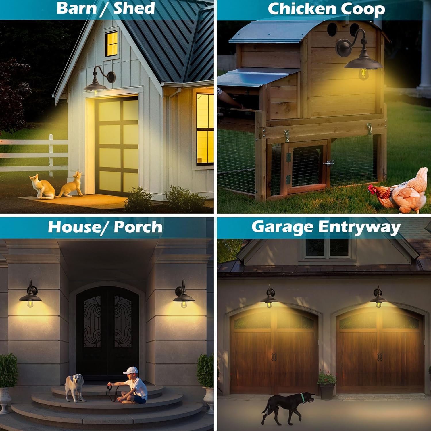 SIEDiNLAR Solar Barn Light Outdoor with 3 Modes, Aluminum Vintage Gooseneck Wall Barn Light Waterproof Motion Sensor for Barn Shed Garage Porch Farmhouse Chicken Coop, Dark Bronze (2 Pack)