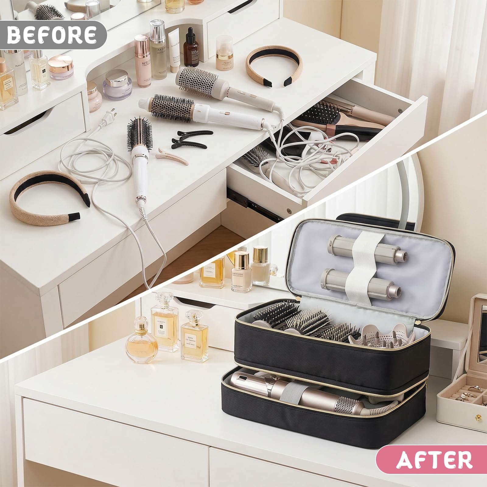 Estuche Transporte Viaje Compatible con Dyson Airwrap Styler, Organizador Portátil de Gran Capacidad para Secador De Pelo y Accesorios