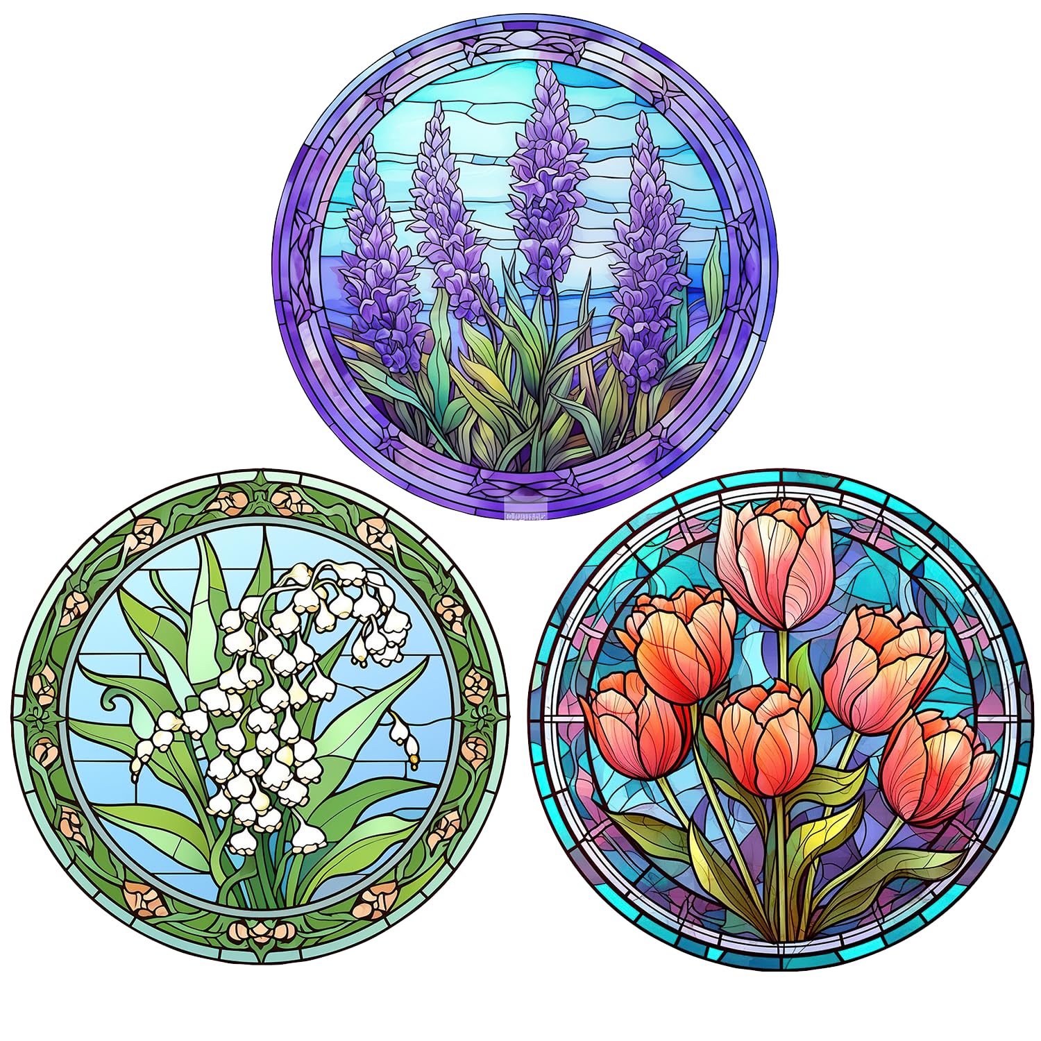 Autocollants pour vitrail lavande, cadeaux floraux pour femmes