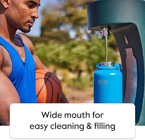 Miniatura 4 de Takeya Botella de agua deportiva con tapa de boquilla, botella con triple aislamiento de acero inoxidable, apta para lavavajillas y sin BPA, botella