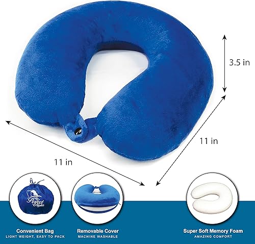 Miniatura 4 de Almohada viajera para cuello Memory Foam Azul Estándar