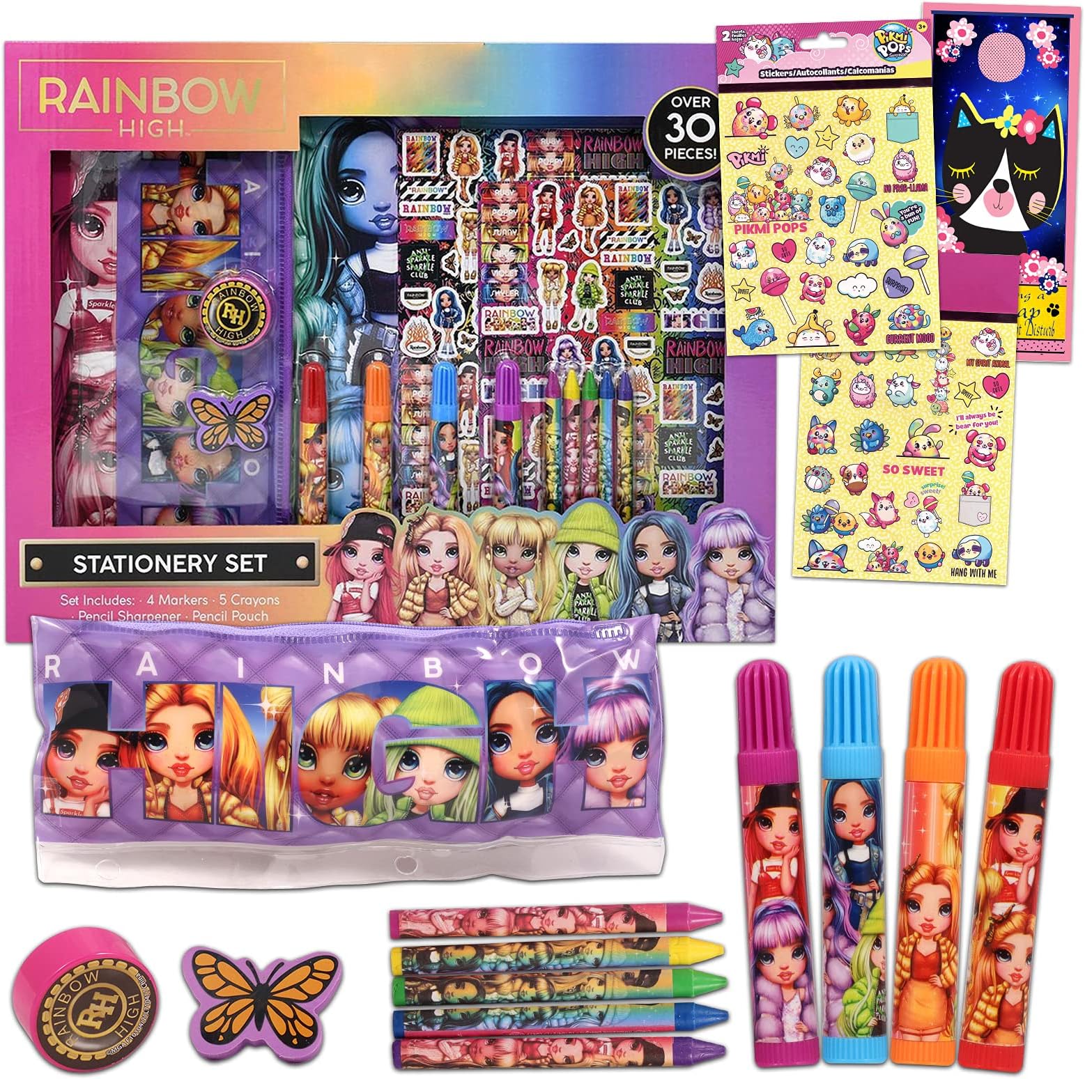 Rainbow High Art Set for Kids ~ Bundle with Rainbow Stationery Set, 400+ Stickers, and More | Coloring Activities Girls